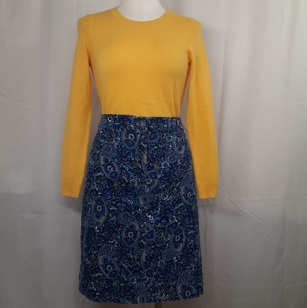 Talbots Outlet Paisley Priny Corduroy Skirt